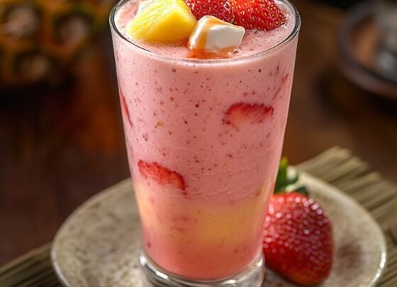 Strawberry Piña Colada Smoothie prepared at home with simple ingredients and clear steps.