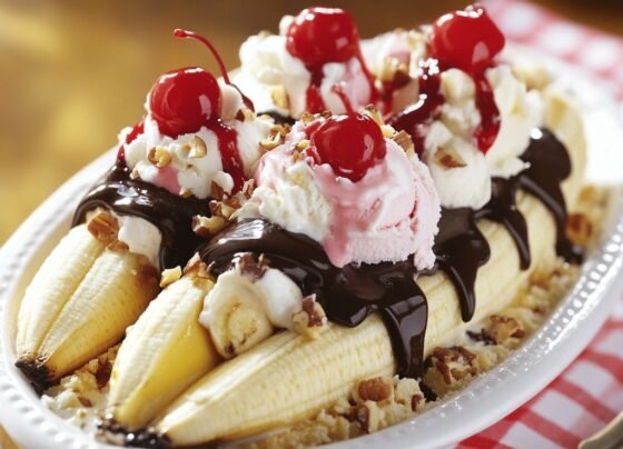 Banana Split Recipe | Classic Ice Cream Sundae prepared at home with simple ingredients and clear steps.