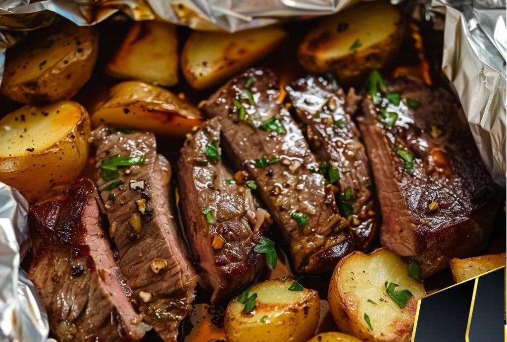 Garlic Steak & Potato Foil Packets