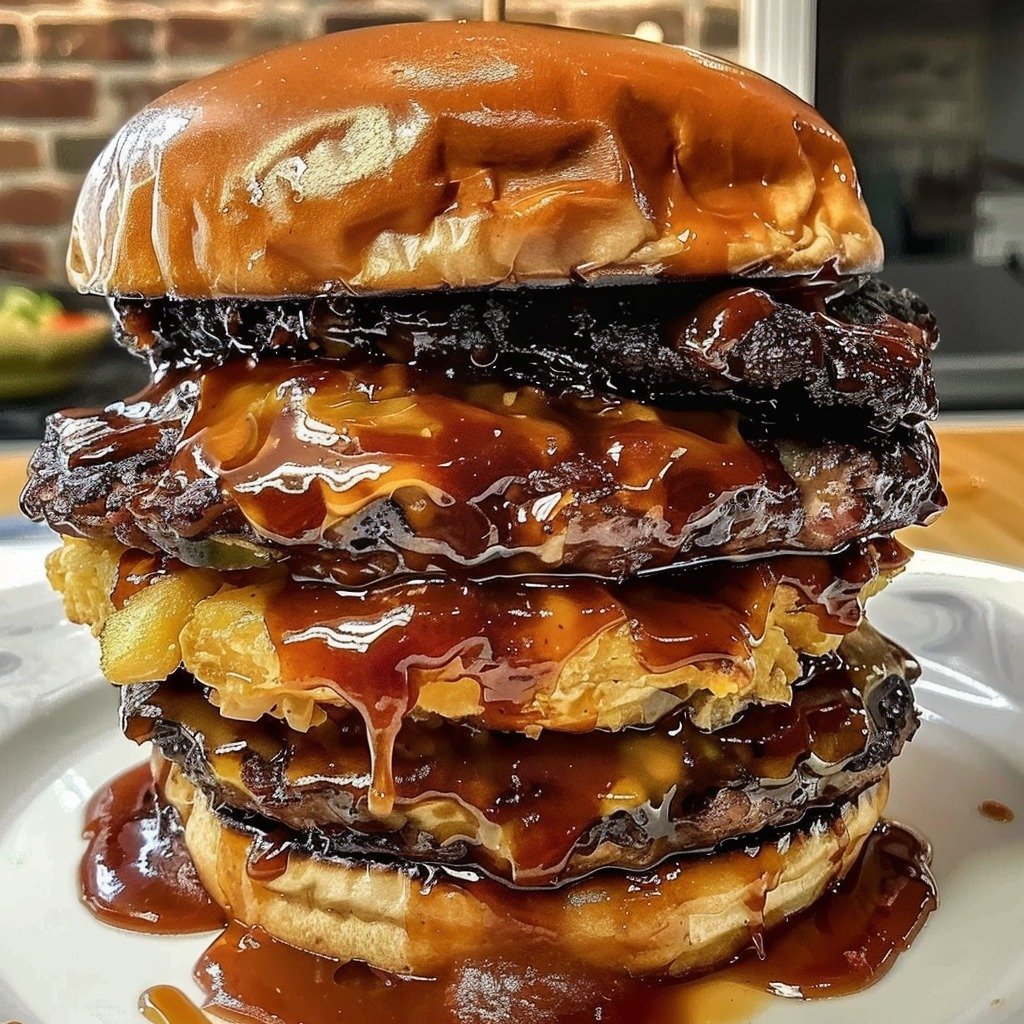 Ultimate BBQ Smash Burger Stack