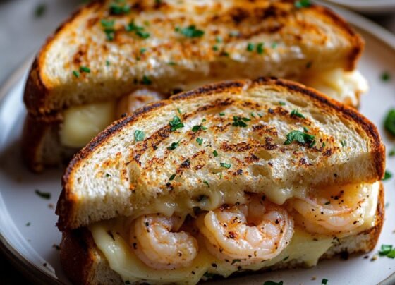 Cheesy Garlic Bread Shrimp Grilled Cheese prepared at home with simple ingredients and clear steps.