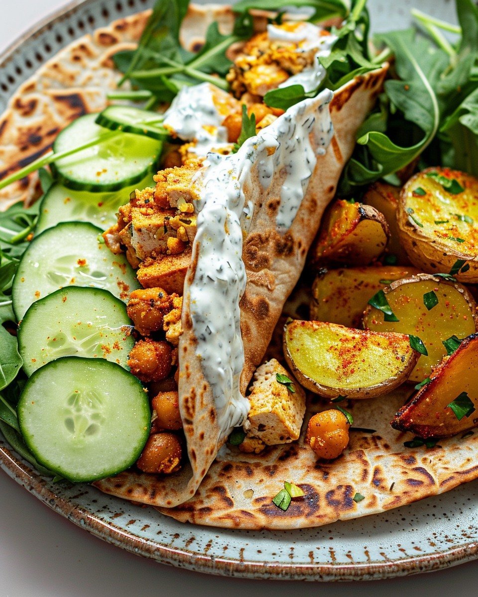 Chicken and Chickpea Wraps