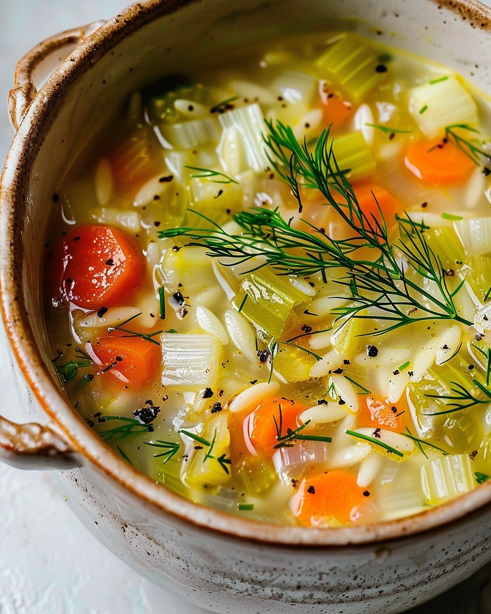 Orzo, Leek, and Dill Soup