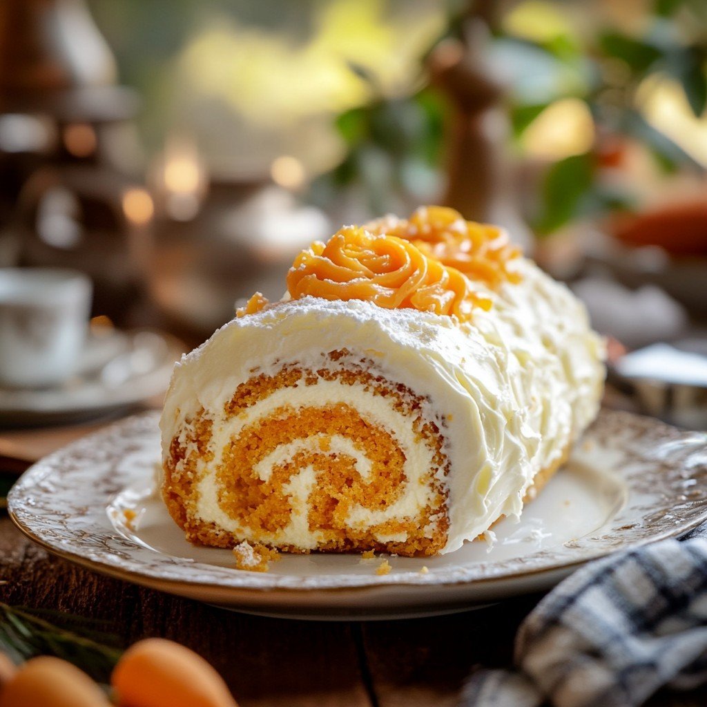 Carrot Cake Roll with Cream Cheese Frosting