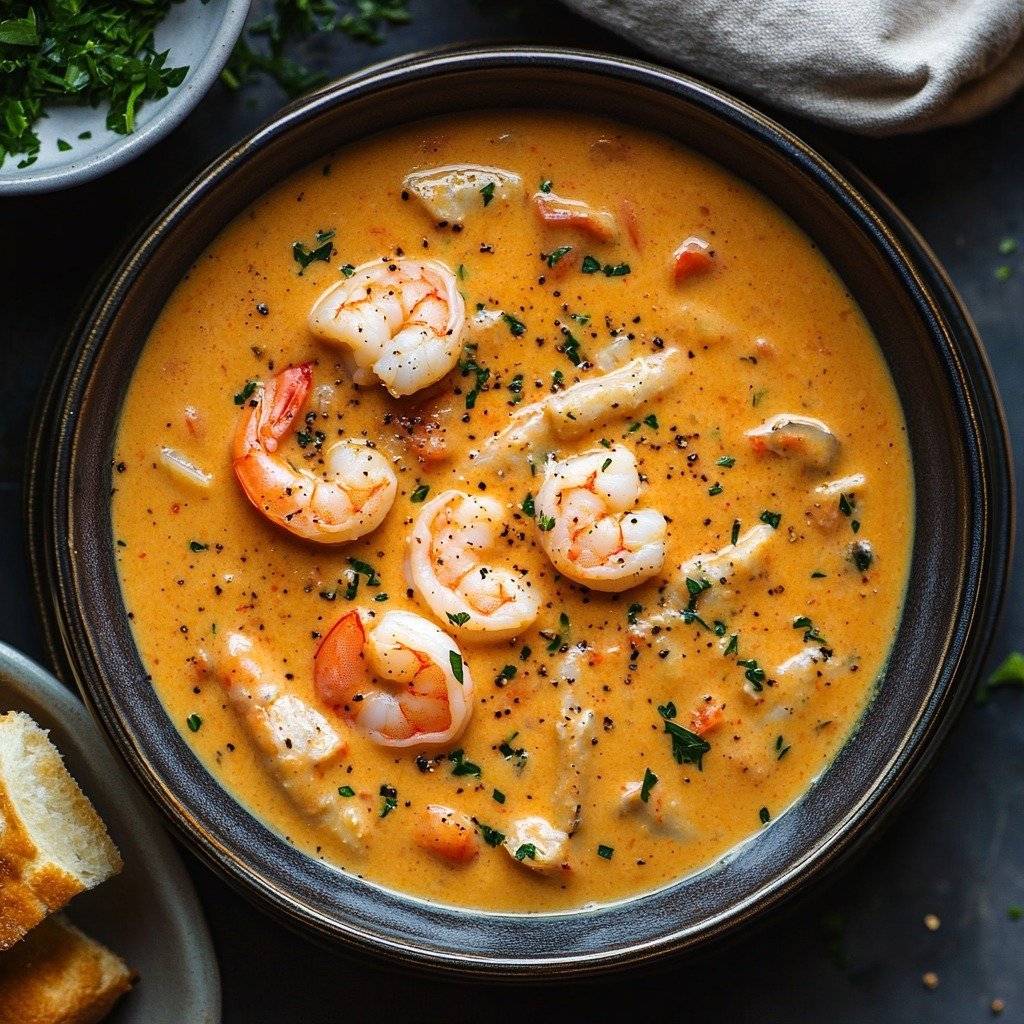 Creamy Crab and Shrimp Seafood Bisque | Rich and Delicious