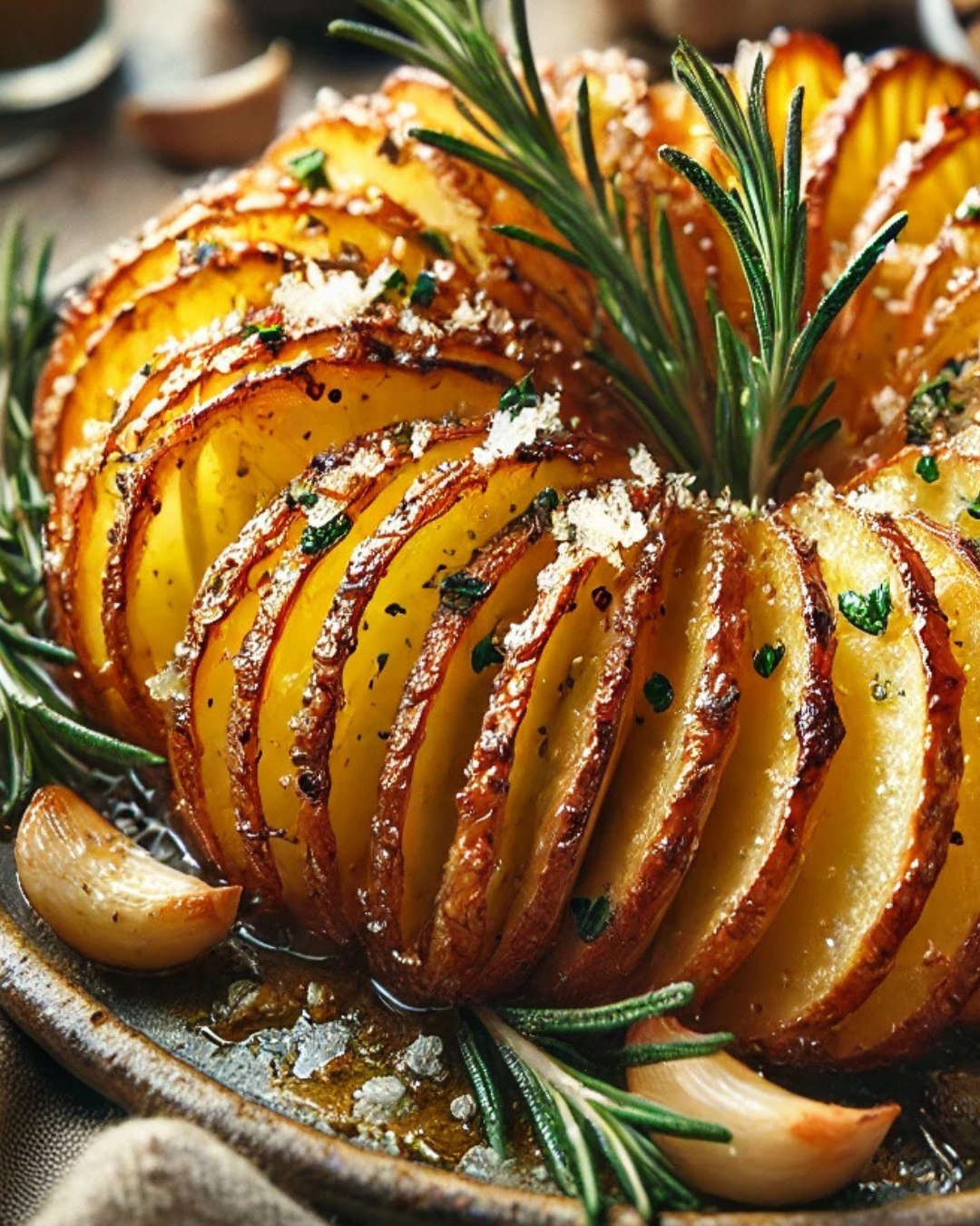 Rosemary Garlic Hasselback Potatoes