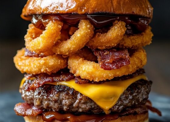 Smoky BBQ Bacon Cheeseburger with Crispy Onion Rings: Ultimate Flavor Packed Burger Recipe prepared at home with simple ingredients and clear steps.