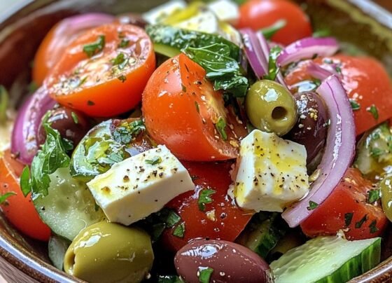 Classic Greek Salad prepared at home with simple ingredients and clear steps.