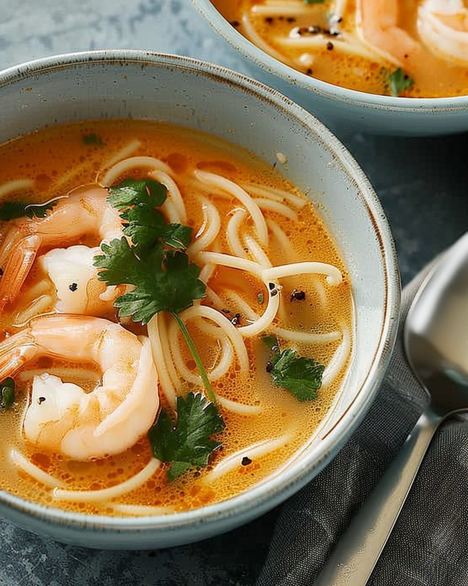 Spicy Shrimp and Coconut Noodle Soup