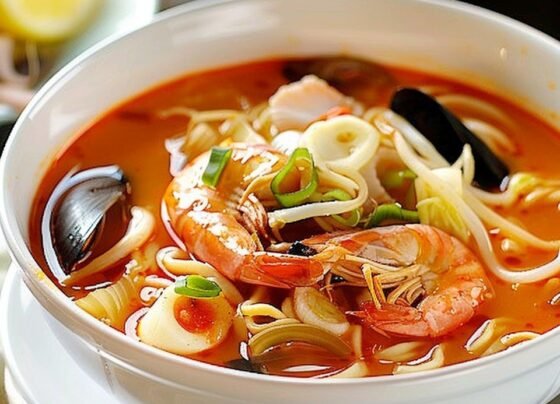 Spicy Seafood Noodle Soup prepared at home with simple ingredients and clear steps.