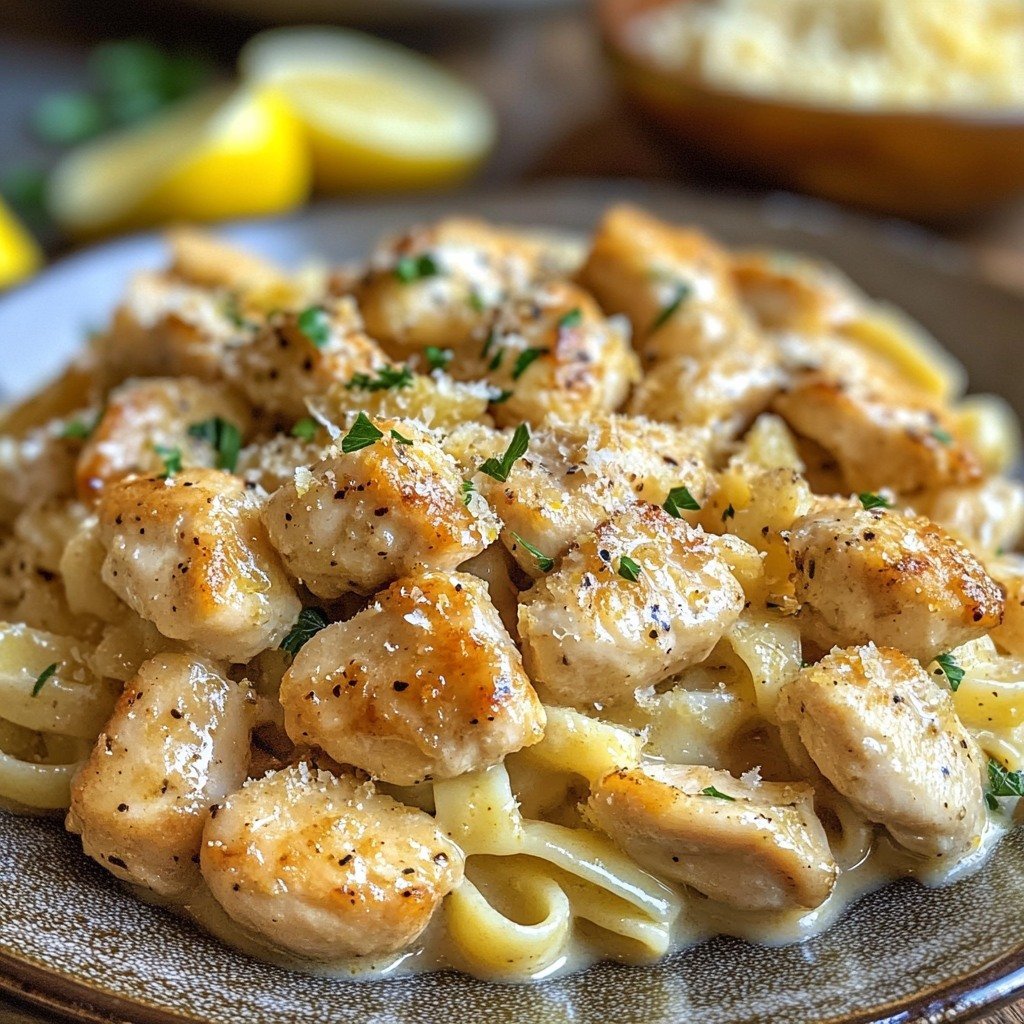 Garlic Butter Chicken with Lemon Parmesan Pasta
