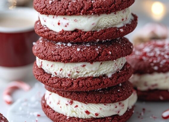 Candy Cane Ice Cream Sandwiches prepared at home with simple ingredients and clear steps.