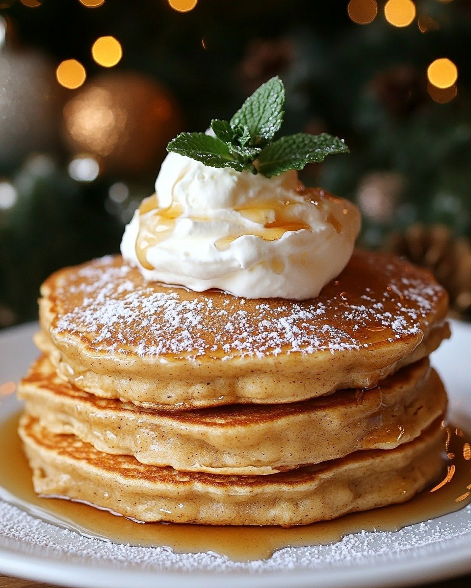 Gingerbread Pancakes with Whipped Cream