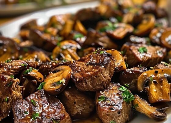 Buttered Steak Bites with Mushrooms prepared at home with simple ingredients and clear steps.