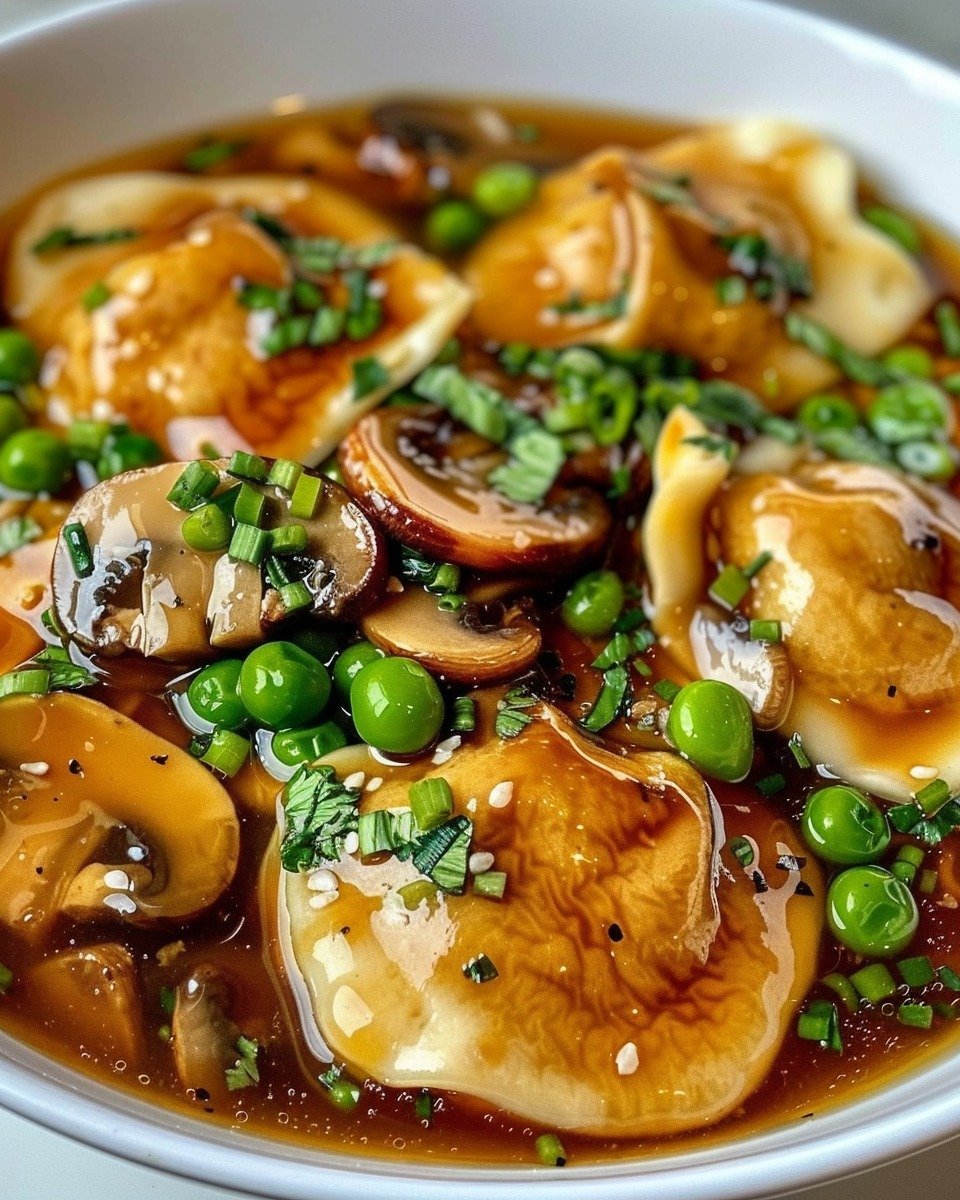 Potsticker Soup with Mushrooms & Bok Choy