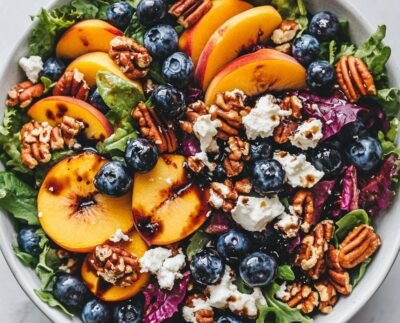 Blueberry Peach Feta Salad prepared at home with simple ingredients and clear steps.