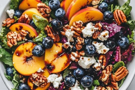 Blueberry Peach Feta Salad prepared at home with simple ingredients and clear steps.