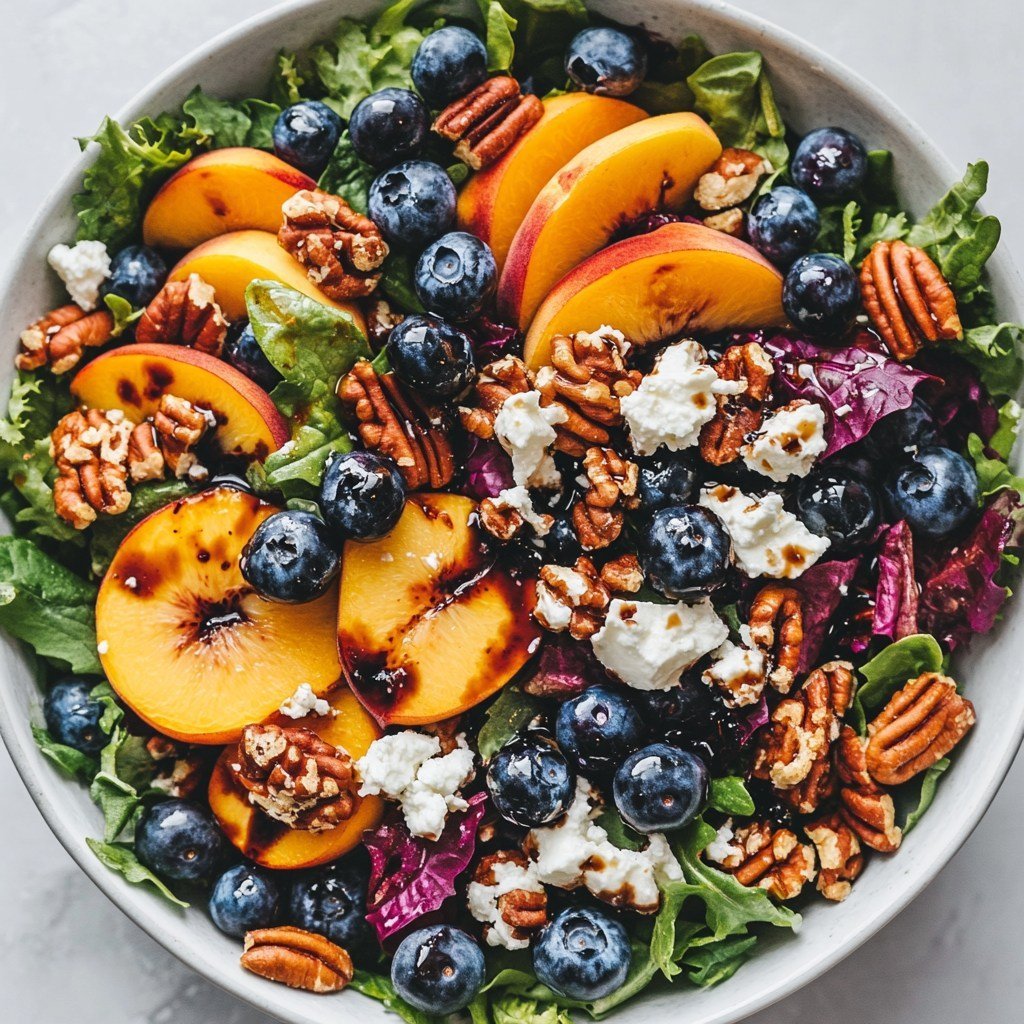 Blueberry Peach Feta Salad