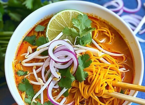 Thai Coconut Curry Noodle Soup Recipe prepared at home with simple ingredients and clear steps.