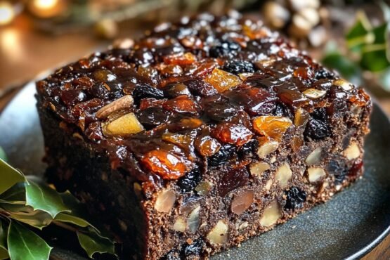 Dark Old English Fruitcake prepared at home with simple ingredients and clear steps.