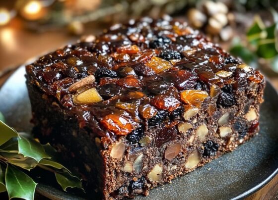 Dark Old English Fruitcake prepared at home with simple ingredients and clear steps.
