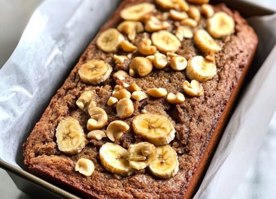 Cashew Banana Bread Recipe | Nutty and Moist prepared at home with simple ingredients and clear steps.