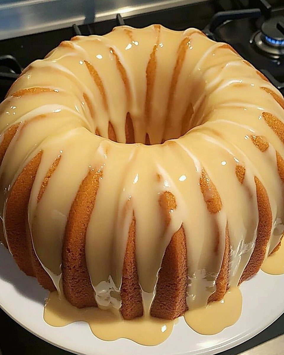 Vanilla Buttermilk Pound Cake with Cream Cheese Glaze