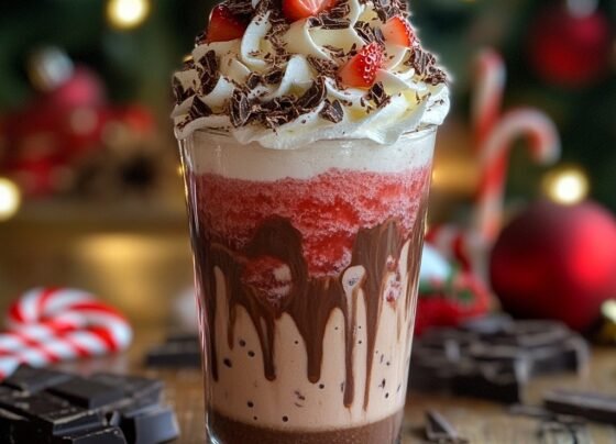 Santa's Chocolate Strawberry Frappe prepared at home with simple ingredients and clear steps.