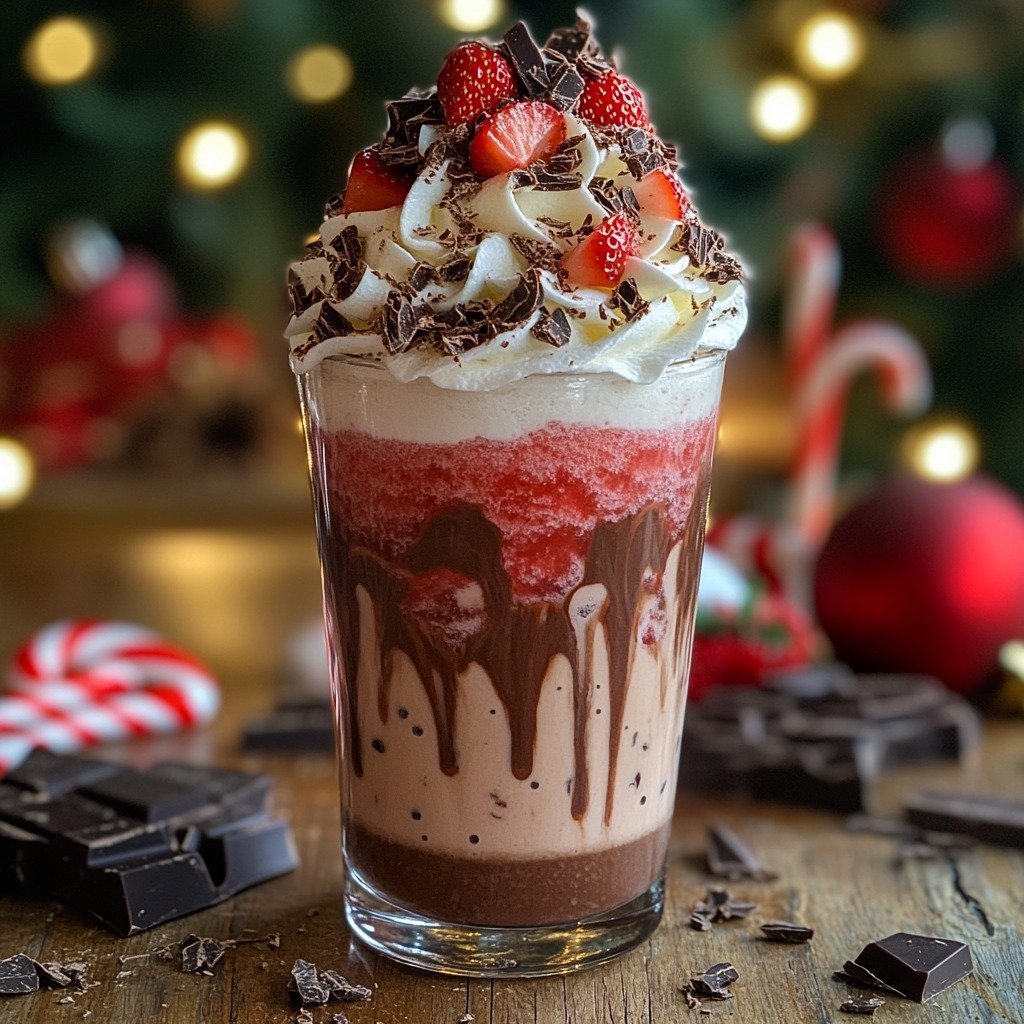 Santa’s Chocolate Strawberry Frappe