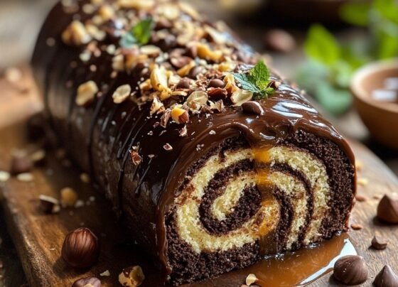 Chocolate and Hazelnut Swiss Roll Recipe prepared at home with simple ingredients and clear steps.