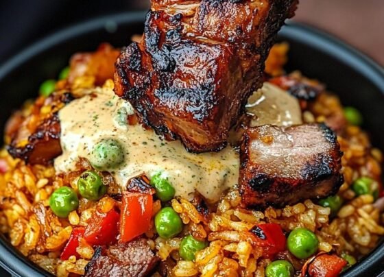 Spanish Paella with Creamy Yaugre Sauce prepared at home with simple ingredients and clear steps.