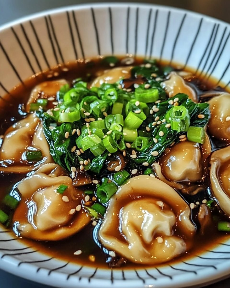 Potsticker Soup with Mushrooms & Bok Choy