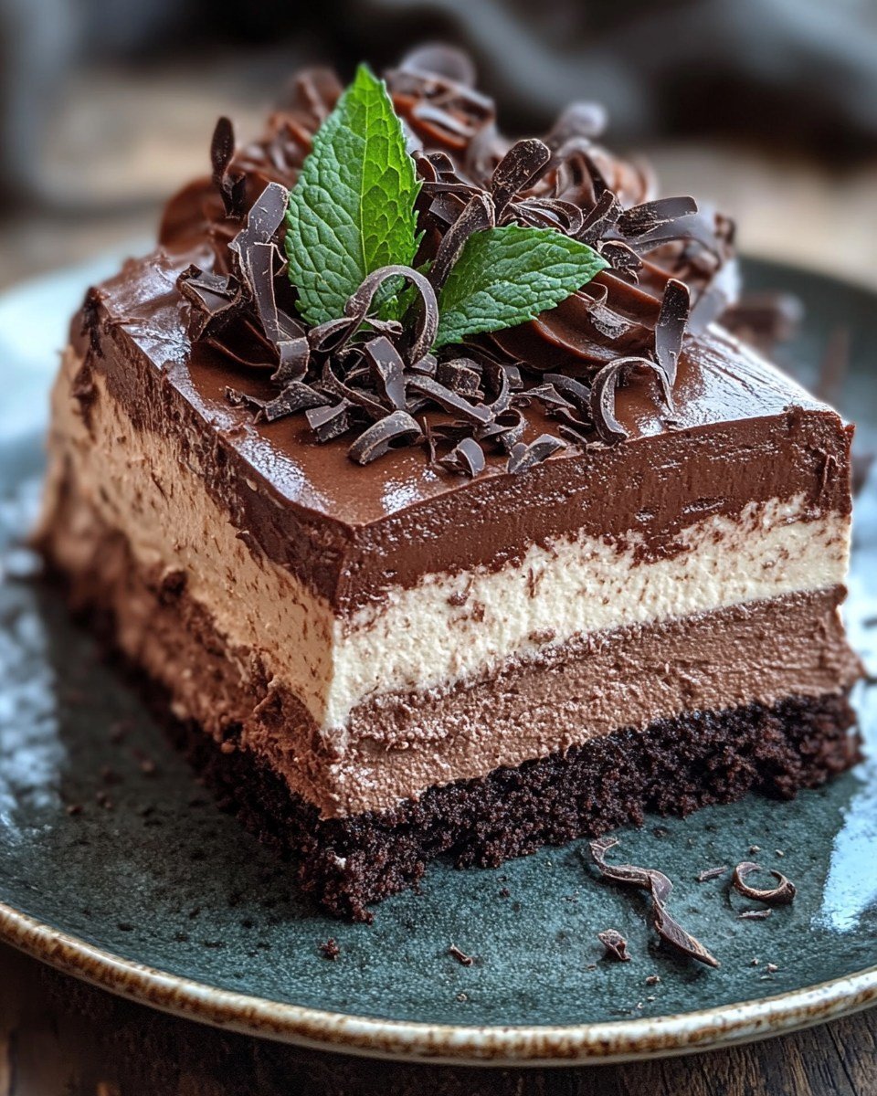 Triple Chocolate Mousse Cake Recipe