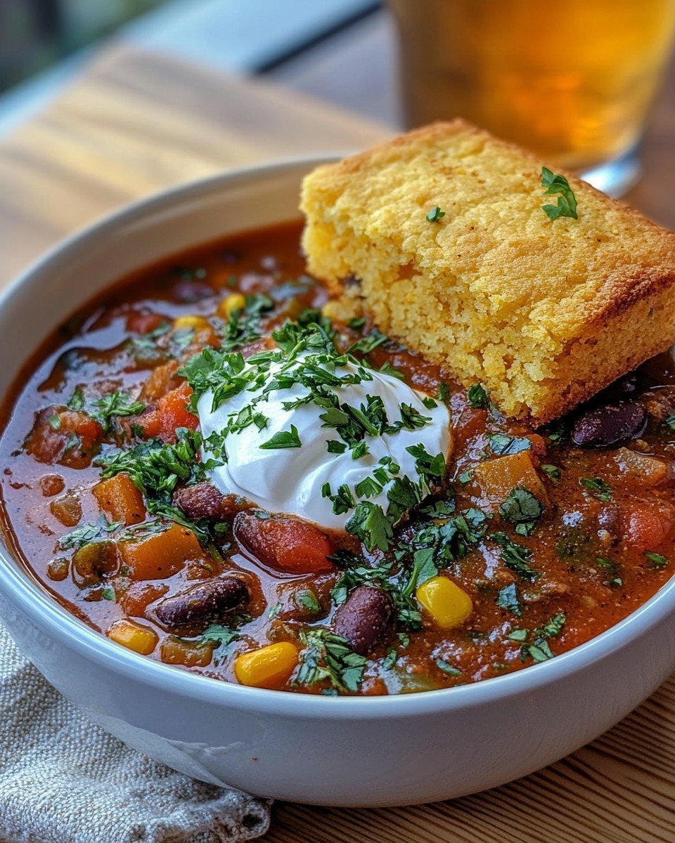 Vegetarian Chili with Sweet Cornbread