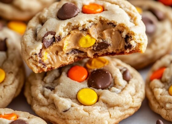 Mini Reese's Pieces Cookies Stuffed with Peanut Butter prepared at home with simple ingredients and clear steps.