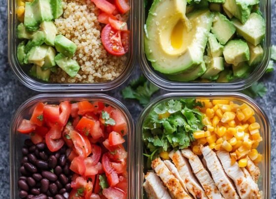 Make-Ahead Chicken & Veggie Burrito Bowls Recipe | Perfect Work Lunch Meal Prep prepared at home with simple ingredients and clear steps.
