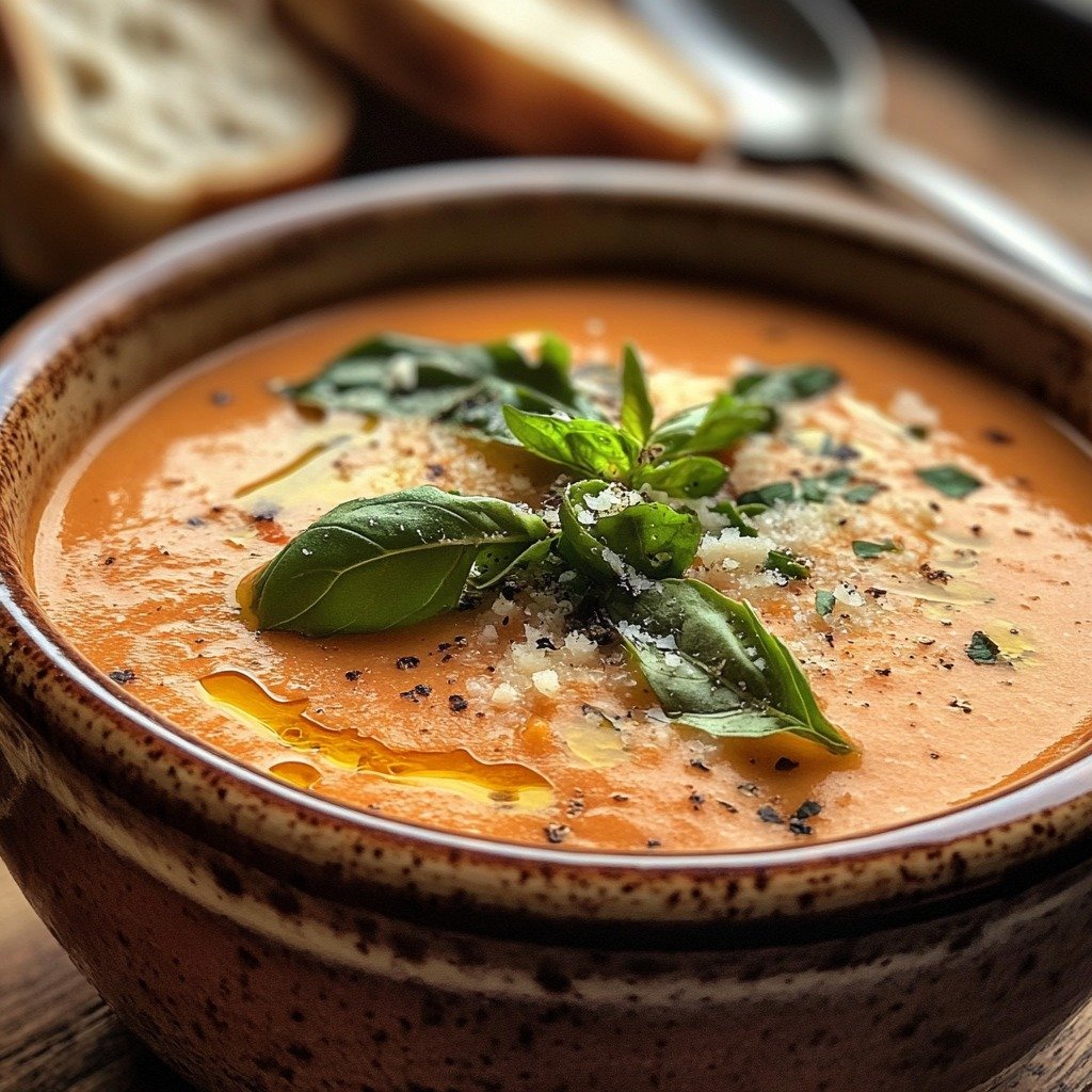 Sun-Dried Tomato, Garlic, and Parmesan Soup
