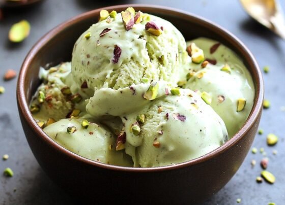 Pistachio Ice Cream Recipe | Creamy and Nutty prepared at home with simple ingredients and clear steps.