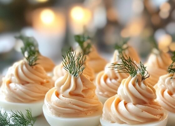 Salmon Mousse Devilled Eggs for Christmas prepared at home with simple ingredients and clear steps.