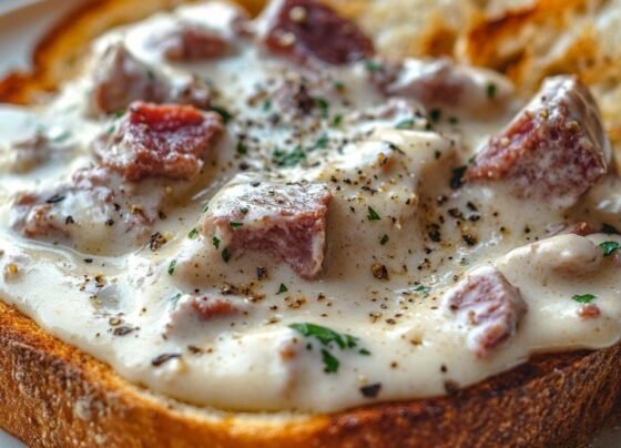 Velvety Creamed Chipped Beef on Golden Toast prepared at home with simple ingredients and clear steps.