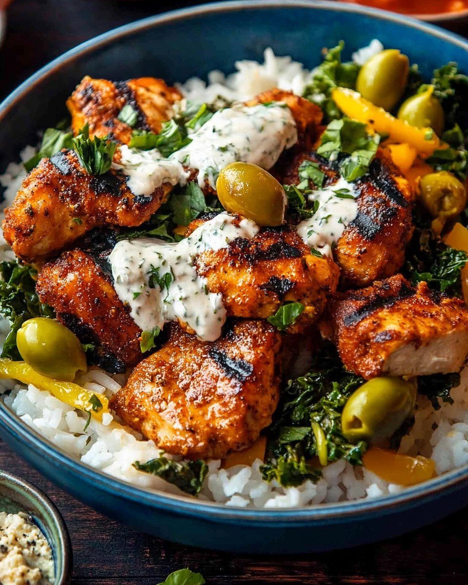 Greek Chicken Bowls with Tahini Feta Sauce