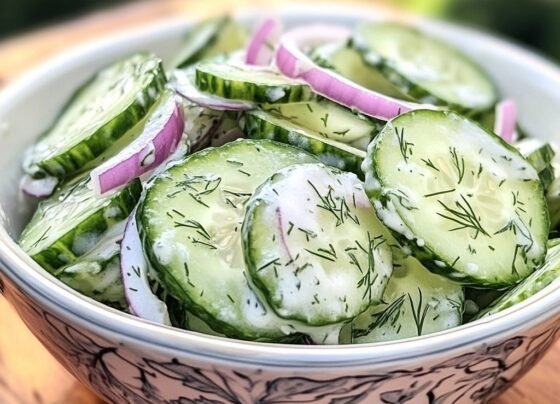 Creamy Cucumber Salad prepared at home with simple ingredients and clear steps.