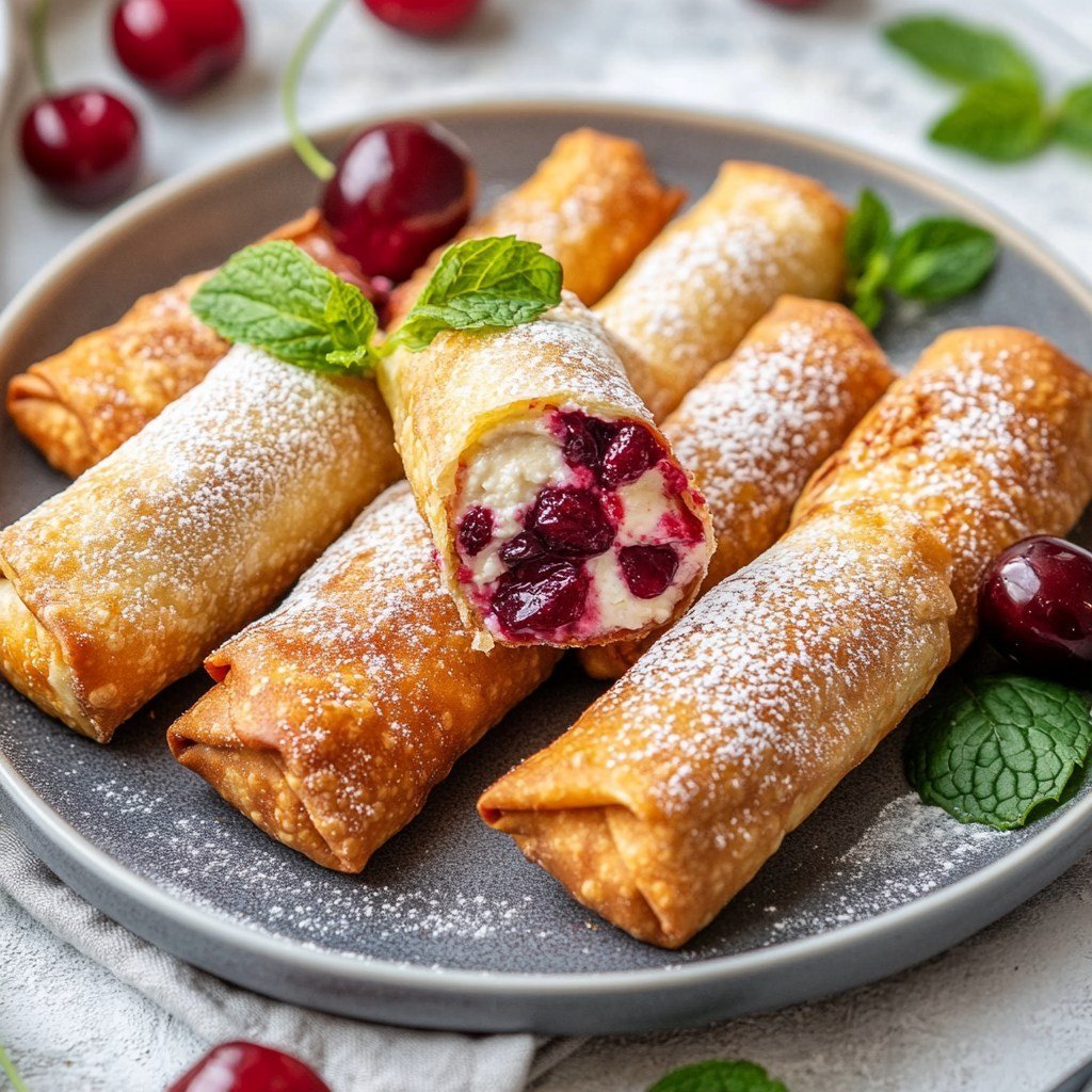 Air Fryer Cherry Cheesecake Egg Rolls