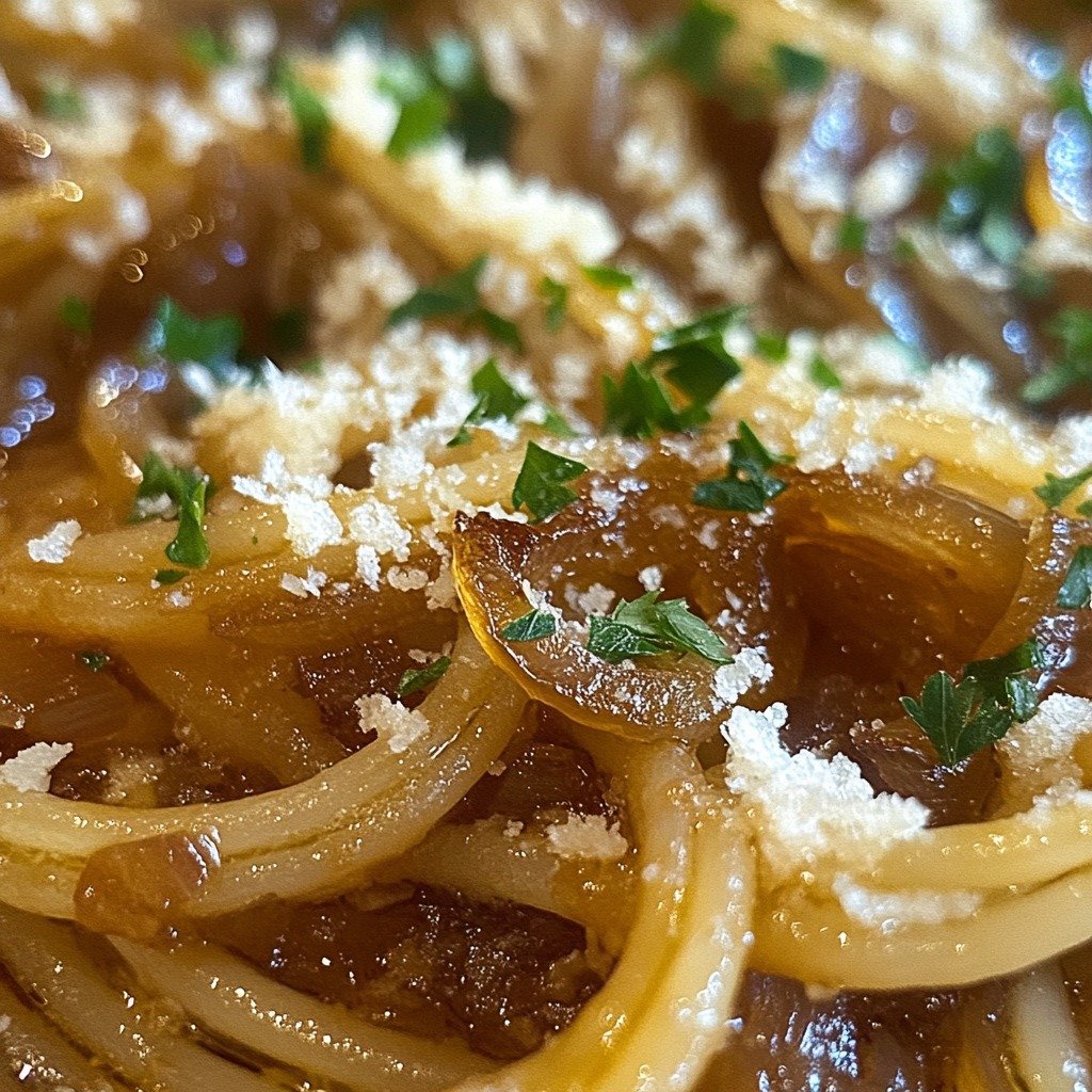 Caramelized Onion and Garlic Spaghetti