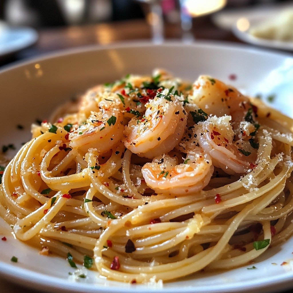 Spaghetti with Garlic and Shrimp