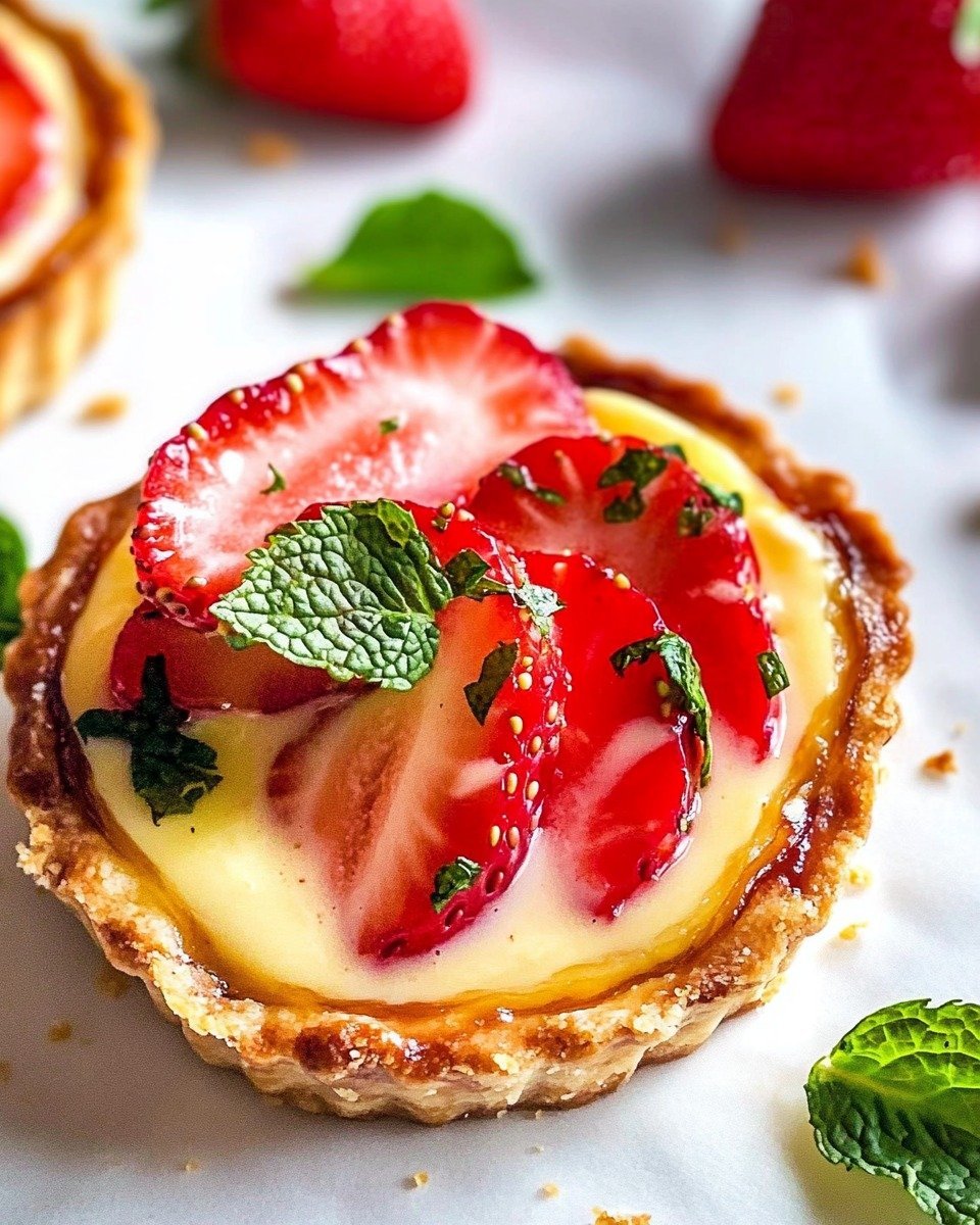 Strawberry Honey Custard Tarts with Lemon Curd