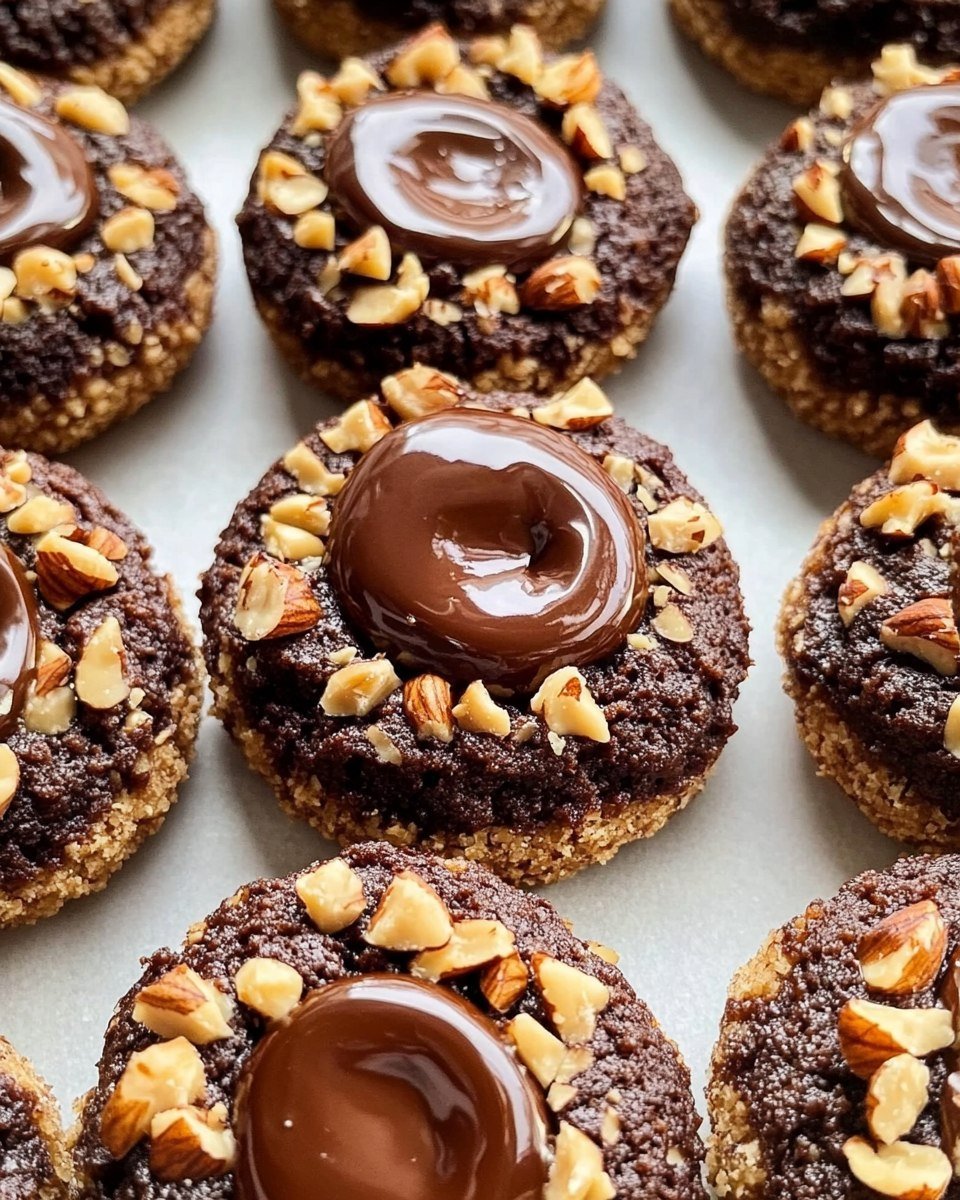 Chocolate Hazelnut Thumbprint Cookies
