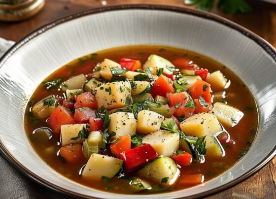 Vegetable Soup | Healing and Healthy prepared at home with simple ingredients and clear steps.