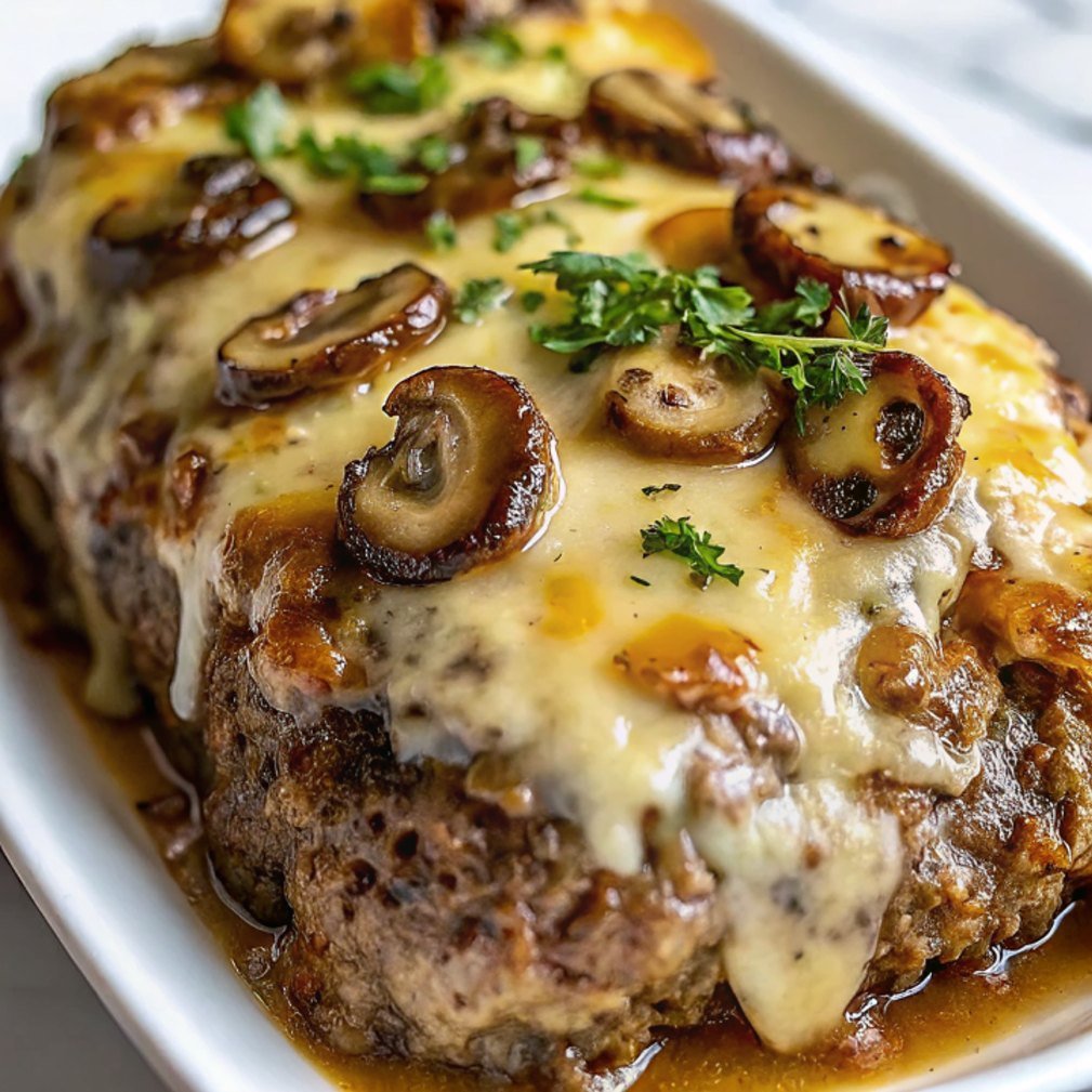 Cheesy Mushroom Meatloaf