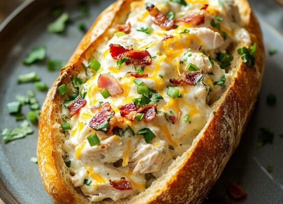 Savory Chicken Bacon Ranch Stuffed Bread prepared at home with simple ingredients and clear steps.